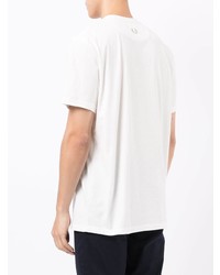 T-shirt à col rond imprimé blanc et noir Fred Perry