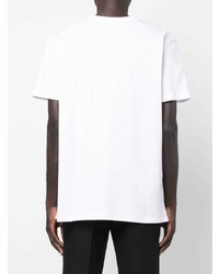 T-shirt à col rond imprimé blanc et noir Alexander McQueen