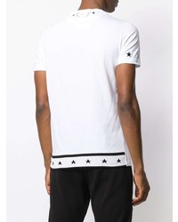 T-shirt à col rond imprimé blanc et noir Philipp Plein