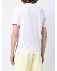 T-shirt à col rond imprimé blanc et noir Ea7 Emporio Armani