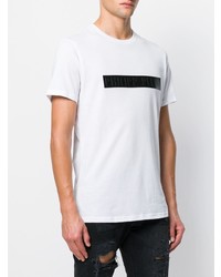 T-shirt à col rond imprimé blanc et noir Philipp Plein