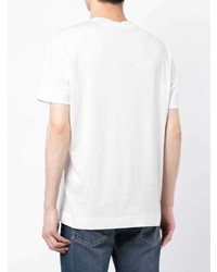 T-shirt à col rond imprimé blanc et noir Emporio Armani