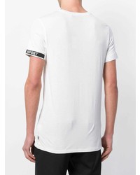 T-shirt à col rond imprimé blanc et noir Plein Sport