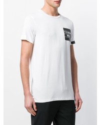 T-shirt à col rond imprimé blanc et noir Plein Sport