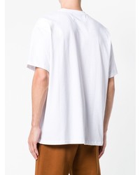 T-shirt à col rond imprimé blanc et noir Raf Simons X Fred Perry