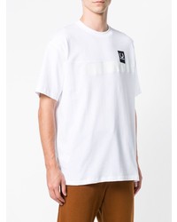 T-shirt à col rond imprimé blanc et noir Raf Simons X Fred Perry