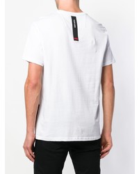 T-shirt à col rond imprimé blanc et noir Philipp Plein