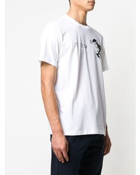 T-shirt à col rond imprimé blanc et noir Ps By Paul Smith