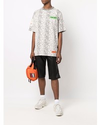 T-shirt à col rond imprimé blanc et noir Heron Preston