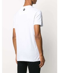 T-shirt à col rond imprimé blanc et noir Philipp Plein