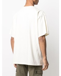 T-shirt à col rond imprimé blanc et noir Rhude