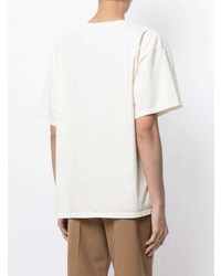 T-shirt à col rond imprimé blanc et noir Rhude