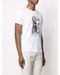 T-shirt à col rond imprimé blanc et noir Emporio Armani