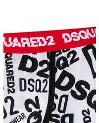 T-shirt à col rond imprimé blanc et noir DSQUARED2