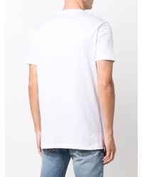 T-shirt à col rond imprimé blanc et noir Versace