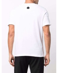 T-shirt à col rond imprimé blanc et noir Moncler