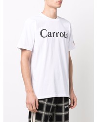 T-shirt à col rond imprimé blanc et noir Carrots