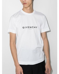 T-shirt à col rond imprimé blanc et noir Givenchy