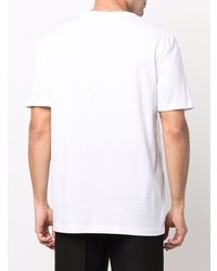 T-shirt à col rond imprimé blanc et noir Salvatore Ferragamo