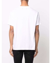 T-shirt à col rond imprimé blanc et noir Amiri