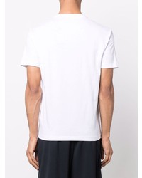 T-shirt à col rond imprimé blanc et noir Ea7 Emporio Armani