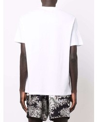 T-shirt à col rond imprimé blanc et noir Amiri