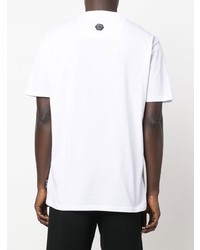 T-shirt à col rond imprimé blanc et noir Philipp Plein