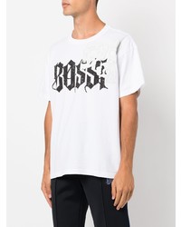 T-shirt à col rond imprimé blanc et noir Bossi Sportswear