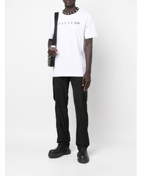T-shirt à col rond imprimé blanc et noir 1017 Alyx 9Sm