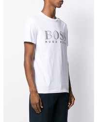 T-shirt à col rond imprimé blanc et noir BOSS HUGO BOSS