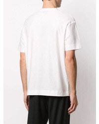 T-shirt à col rond imprimé blanc et noir Emporio Armani