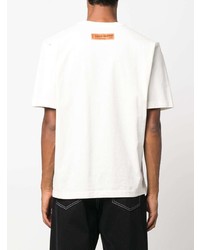 T-shirt à col rond imprimé blanc et noir Heron Preston