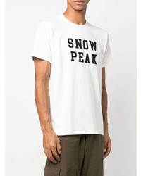 T-shirt à col rond imprimé blanc et noir Snow Peak