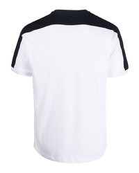 T-shirt à col rond imprimé blanc et noir Ea7 Emporio Armani