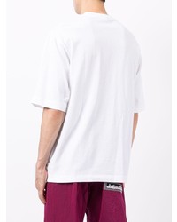 T-shirt à col rond imprimé blanc et noir Off-White