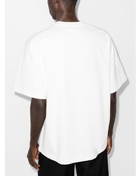 T-shirt à col rond imprimé blanc et noir Jil Sander