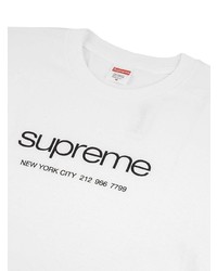 T-shirt à col rond imprimé blanc et noir Supreme