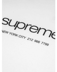 T-shirt à col rond imprimé blanc et noir Supreme