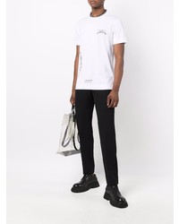 T-shirt à col rond imprimé blanc et noir Givenchy