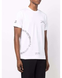 T-shirt à col rond imprimé blanc et noir Givenchy