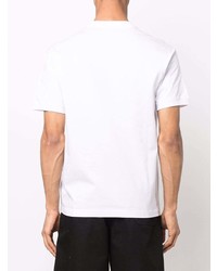 T-shirt à col rond imprimé blanc et noir Ea7 Emporio Armani