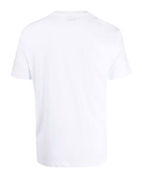 T-shirt à col rond imprimé blanc et noir Ea7 Emporio Armani