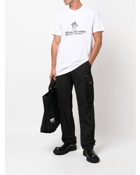 T-shirt à col rond imprimé blanc et noir Moncler Genius