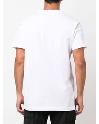 T-shirt à col rond imprimé blanc et noir Moncler Genius