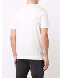 T-shirt à col rond imprimé blanc et noir Emporio Armani