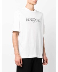 T-shirt à col rond imprimé blanc et noir Missoni