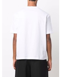 T-shirt à col rond imprimé blanc et noir Lanvin