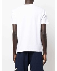 T-shirt à col rond imprimé blanc et noir Ea7 Emporio Armani