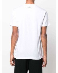 T-shirt à col rond imprimé blanc et noir Les Hommes