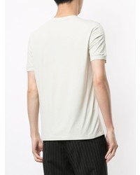 T-shirt à col rond imprimé blanc et noir Giorgio Armani